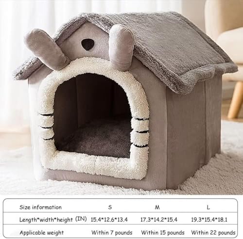 PetPhindU Hundehäuser Weiche Innen Im Innenraum Geschlossene Zelthütten Warm Höhlenhund Hunde Zwinger Haus Winter Warmer Kleiner Hund Teddy Four Seasons Universal Abnehmbar und Waschbarer Hund Haus
