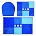 Produktbild Linea Due Badteppich 100% Polyacryl, ultra soft, rutschfest, ÖKO-TEX-zertifiziert, 5 Jahre Garantie, MERKUR, Set 3-teilig m.A. 3 SET, blau