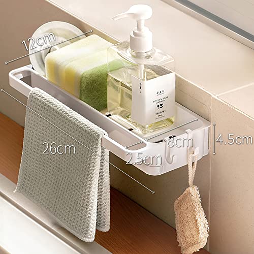 Miniatura 6 de Toski Organizador De Fregadero Para Utensilios De Cocina, Cepillo De Esponja Para Escurridor, Sink Caddy Soporte Con Bandeja Extraíble Y Toallero