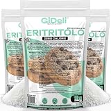 GiDeli Eritritolo 3 kg di zucchero semolato privo di calorie come alternativa allo zucchero vegano e dentale