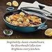 Paula Deen Riverbend Nonstick Chicken Frying Pan / Fry Pan / Skillet with Lid and Side Handles - 12.5 Inch, Blue