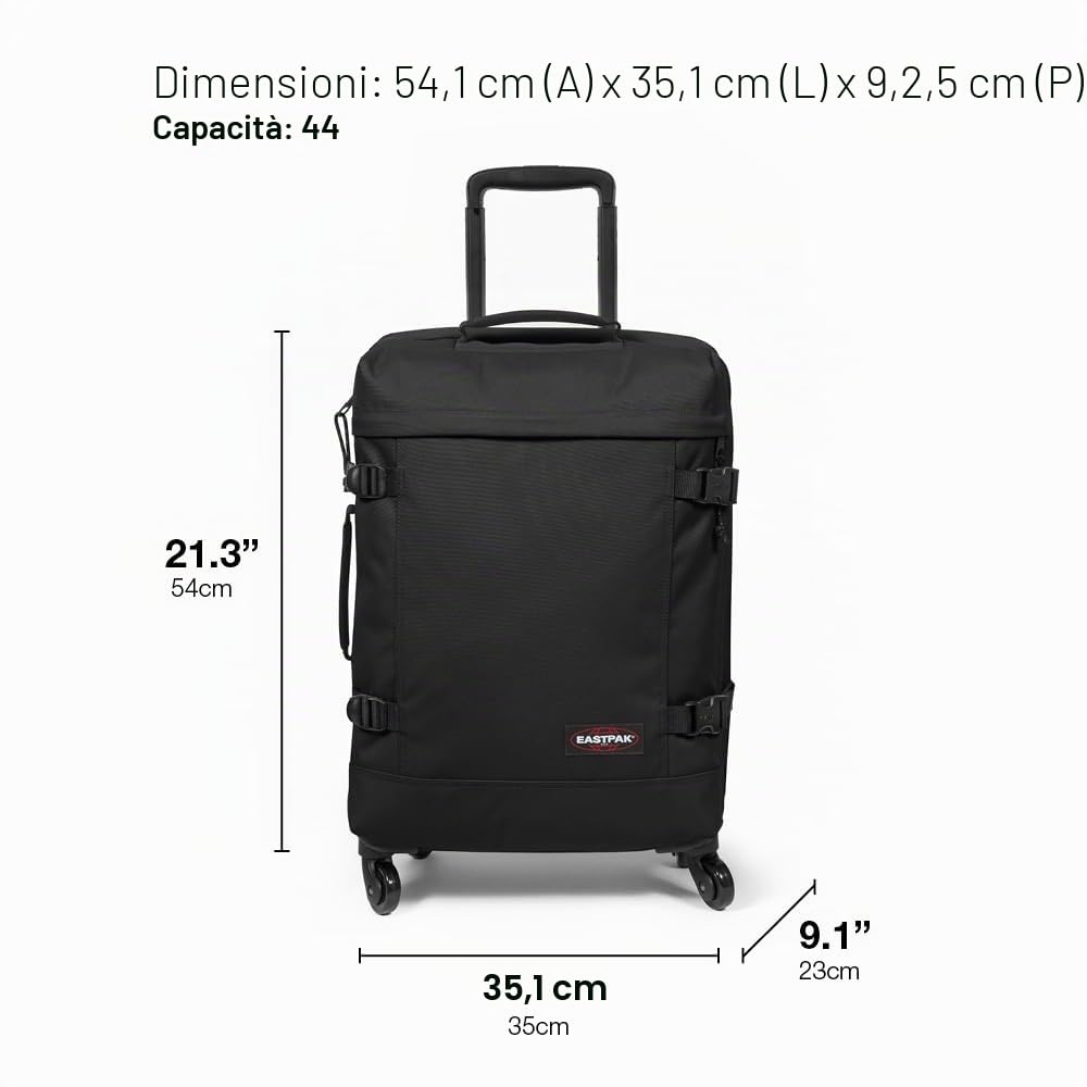 EASTPAK TRANS4 S Valigia, 54 x 35 x 23 cm, 44 L - Black Denim (Grigio)
