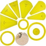 10Pcs Acrylic Quilting Template Ruler Set, Premium Sewing Machine Plate & Patchwork Templates for DIY Quilting, Clothing Craft Design, Includes Petal, Tumbler Shapes for Beginners & Experts