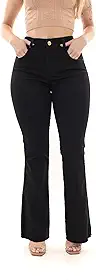 Calça Feminina Flare Jeans Empina Bumbum Cintura Alta