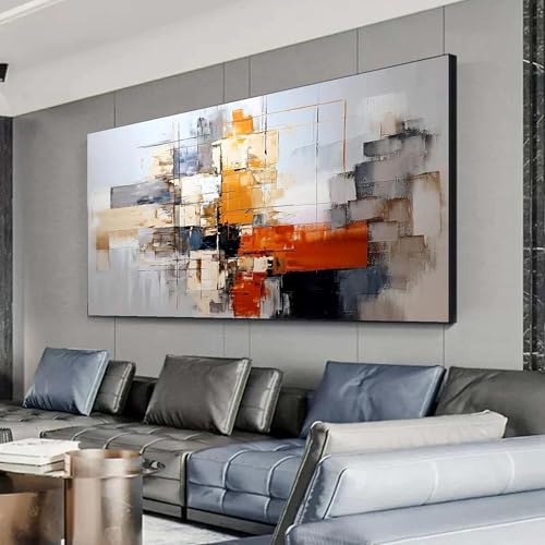 Décoration intérieure contemporaine sans cadre pour grand mur de salon