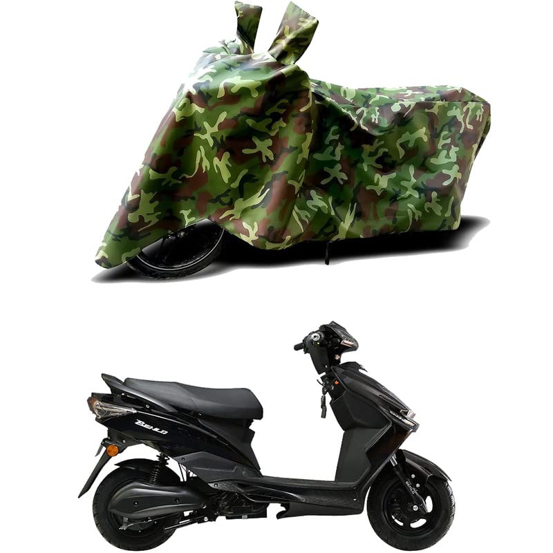 Image of 100% Water Resistant Full Bike Scooty Two Wheeler Body Cover Compatible For Benling Falcon LA /UV-Rays /Heat Protection /Birds Dropping /Scratchproof /Dust proof /Waterproof /All Varient[Green MJ]