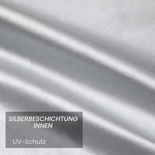 Favoto Motorrad Abdeckplane Outdoor Motorradabdeckung XXL 210T Oxford Stoff Abdeckhaube Indoor Motorradplane Staubdicht mit Wasserdichten Streifen verbessertes Schlossloch 245cmx105cmx125cm