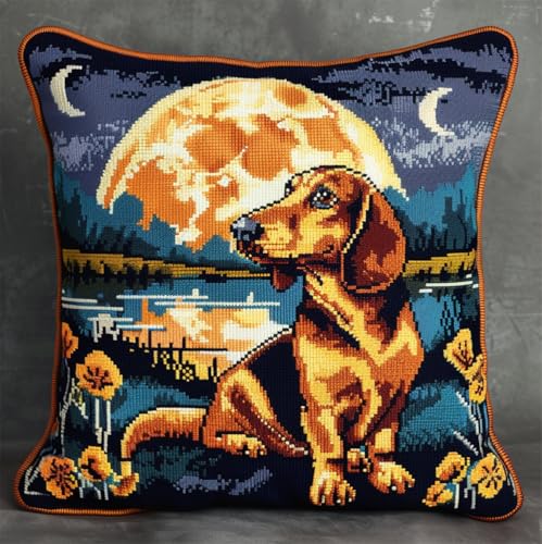 Kit coussin au point de croix complet broderie toile pré-imprimée 11ct cross stitch pillow