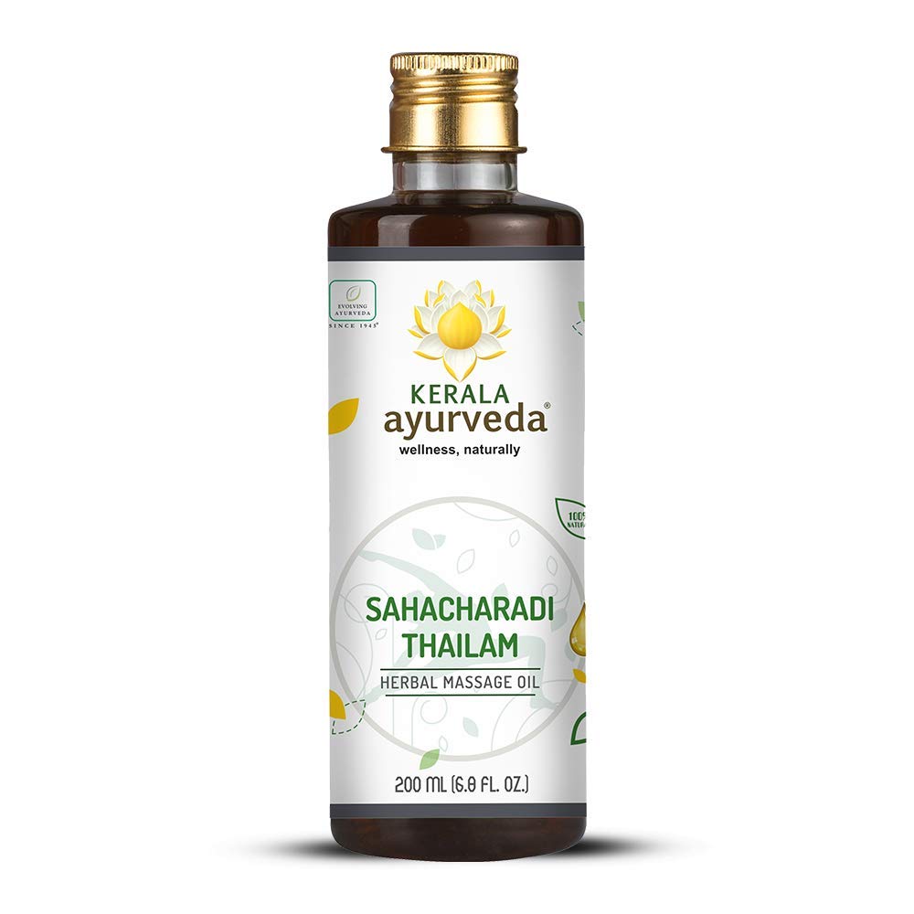 Kerala Ayurveda Sahacharadi Thailam - Ayurvedic Massage Oil - Relaxes & Soothes Sore Muscles of Lower Back and Legs, 6.76 Fl Oz