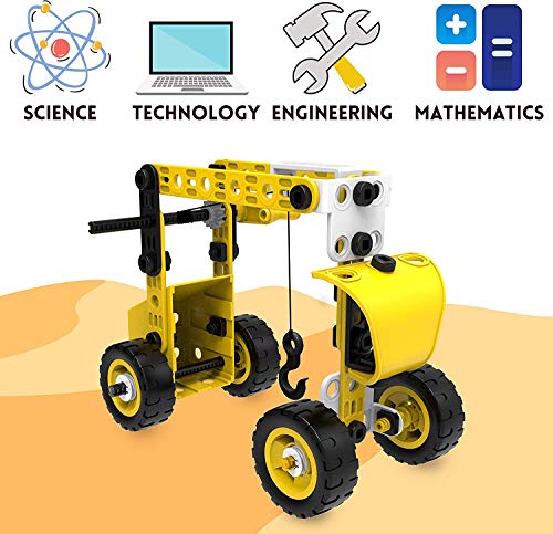 barchrons STEM Building Toys Kit for Age 5 6 7 8 9 10 Year Old Boys & Girls 86 Piece 5-in-1 DIY Learning Construction Toy, Best Educational Kids Toys Mechanical Engineering Set Gifts