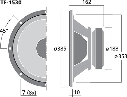 Miniatura 3 de Celestion TF 1530 Altavoz de marco crudo de 400 vatios 8 ohmios, 15 pulgadas