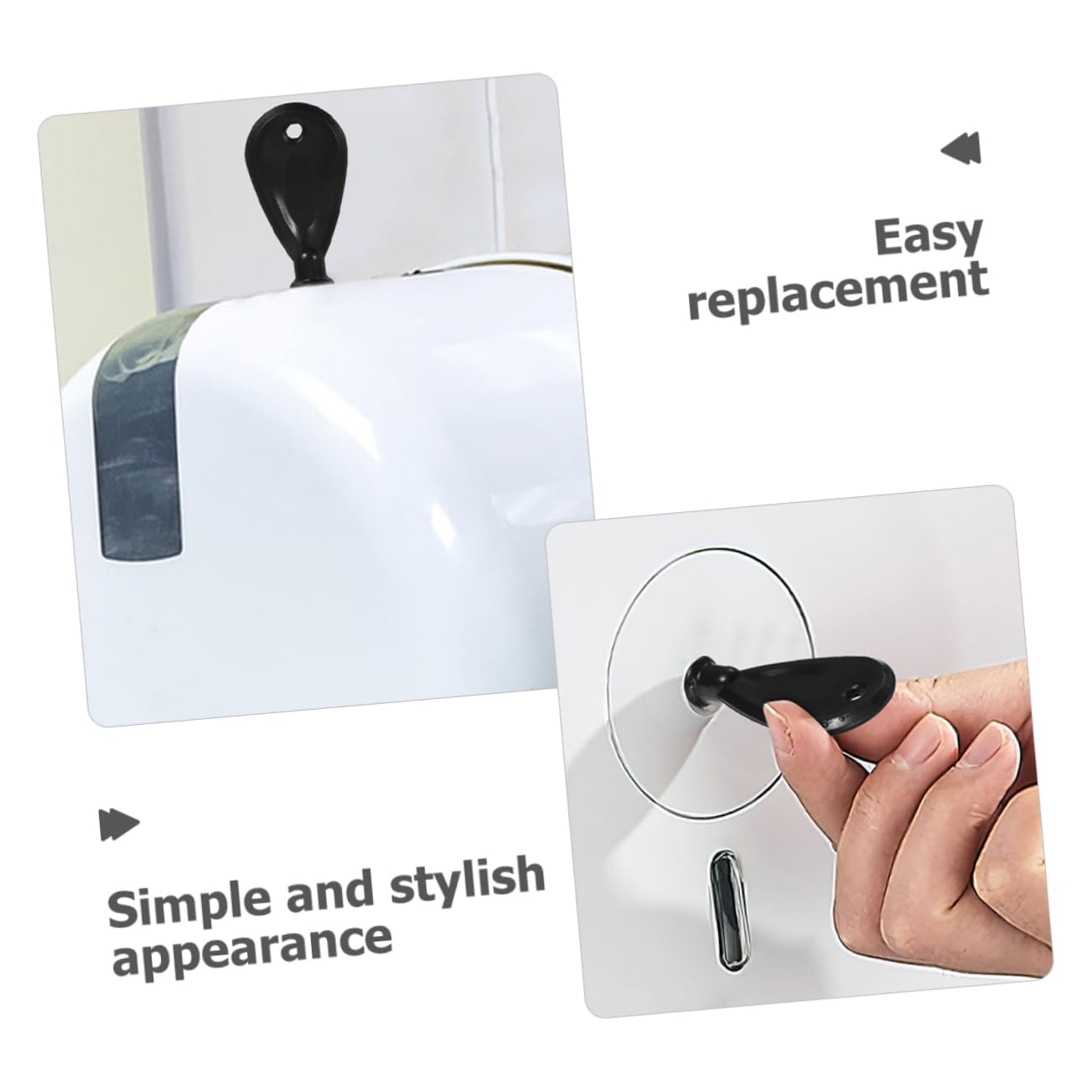 KICHOUSE 2pcs Tissue Box Toilet Dispenser Key Dispenser Key Replacement Waffle Dispenser Key Toilet Paper Key Tissue Dispenser Key Universal Paper Key Commercial Toilet Key Black Abs