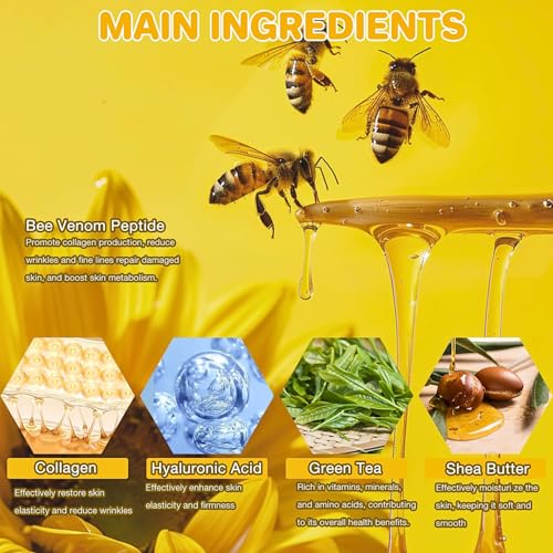 Bee Lift Anti Aging Firming Body Cream, Bee Venom Wrinkle Removal Cream, Collagen Firming Body Lotion, Neck Firming Cream For Loose Skin, Skin Tightening Cream Body, Restore Elasticity, Hydration - Image 3
