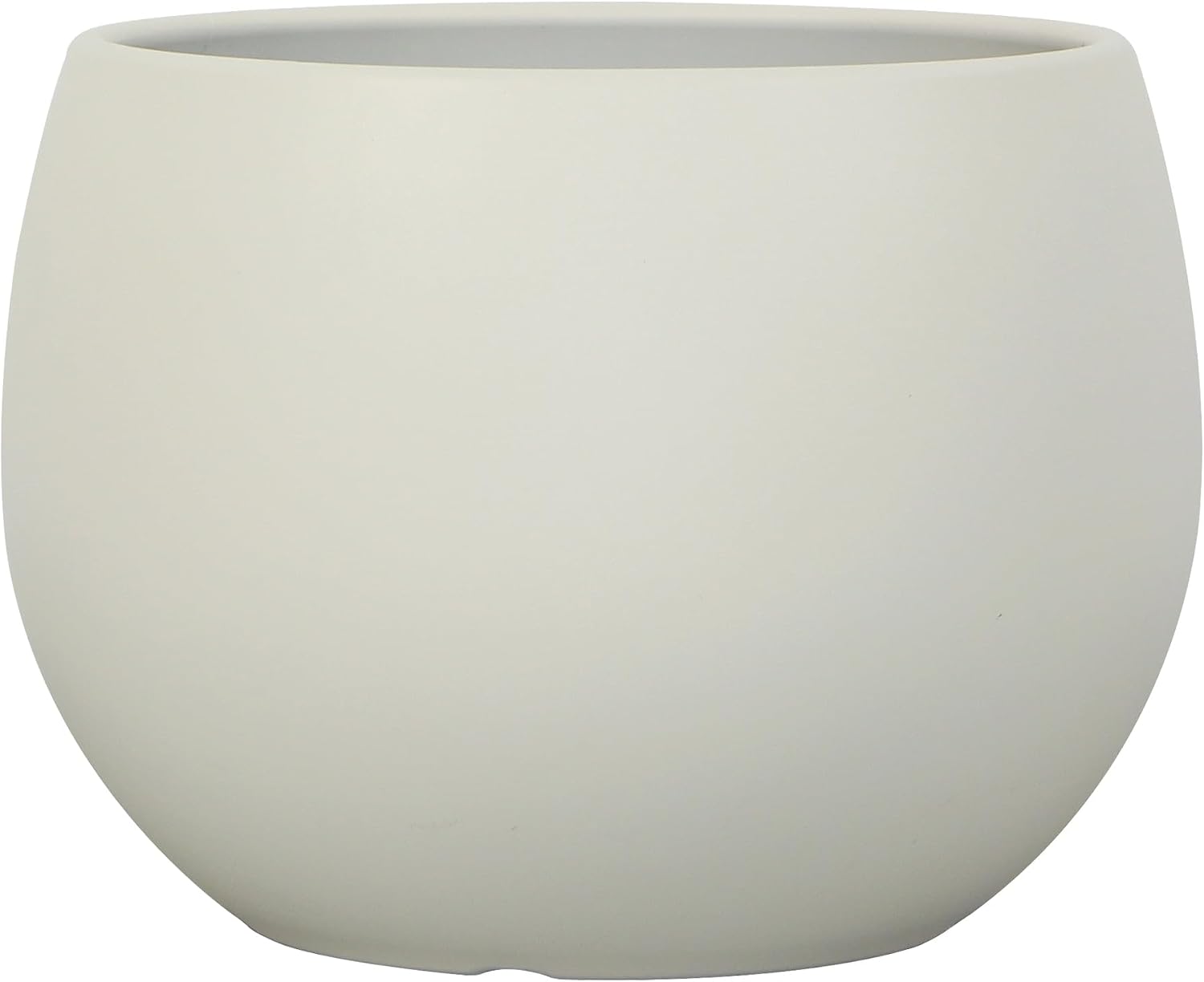 16"x16"x12" Large Round Resin Planter, Lightweight Durable Design with Off-White Finish, Indoor/Outdoor Use, Includes Drainage Holes for Plants