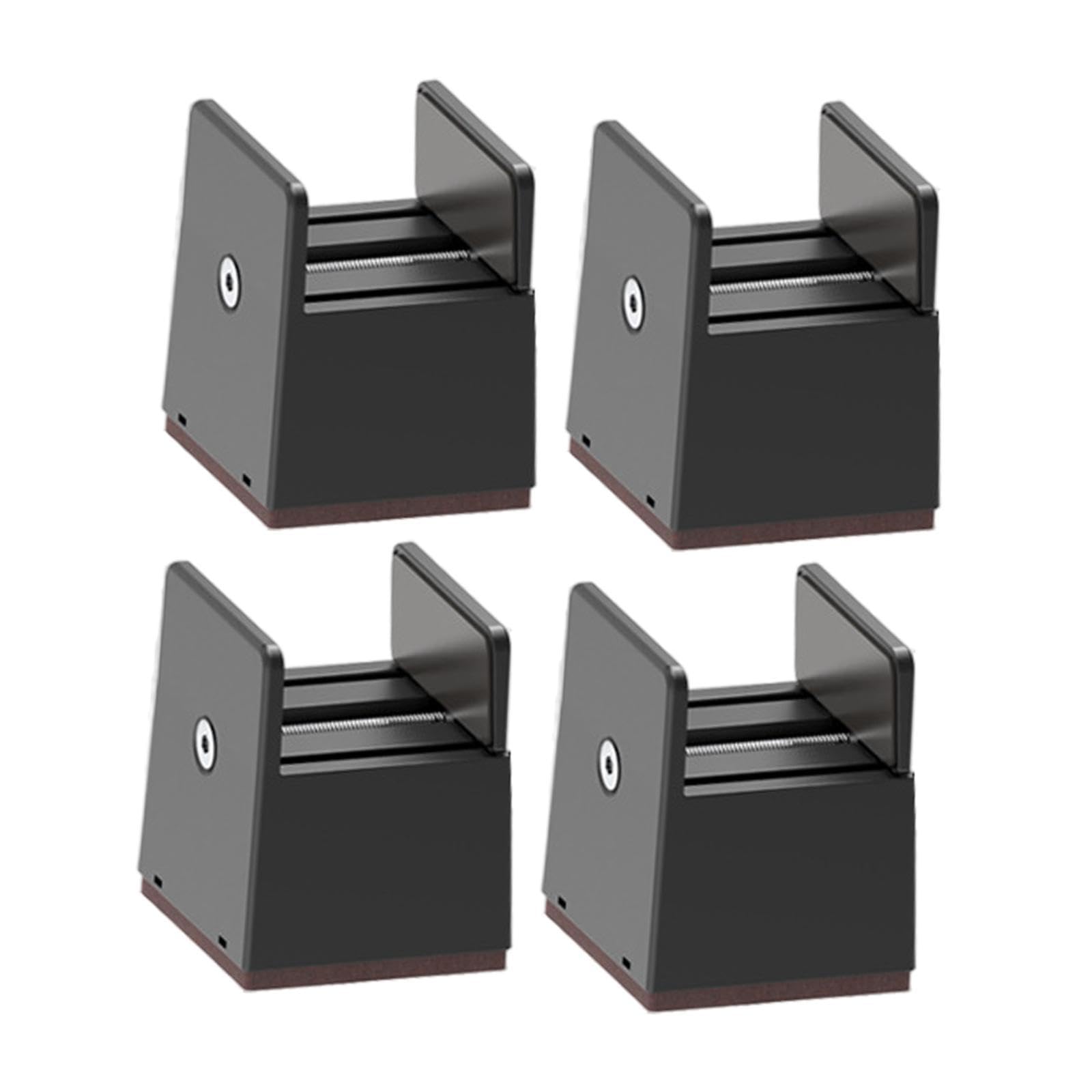 4 Elevadores de Cama, Bloques Antideslizantes para Muebles, Ideales para Sofás, Estantes Y, Negro, Altura 50 Mm