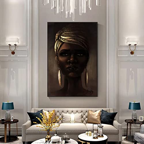 Tableau Femmes Africaines Noir et Or d'Exception pour Salon