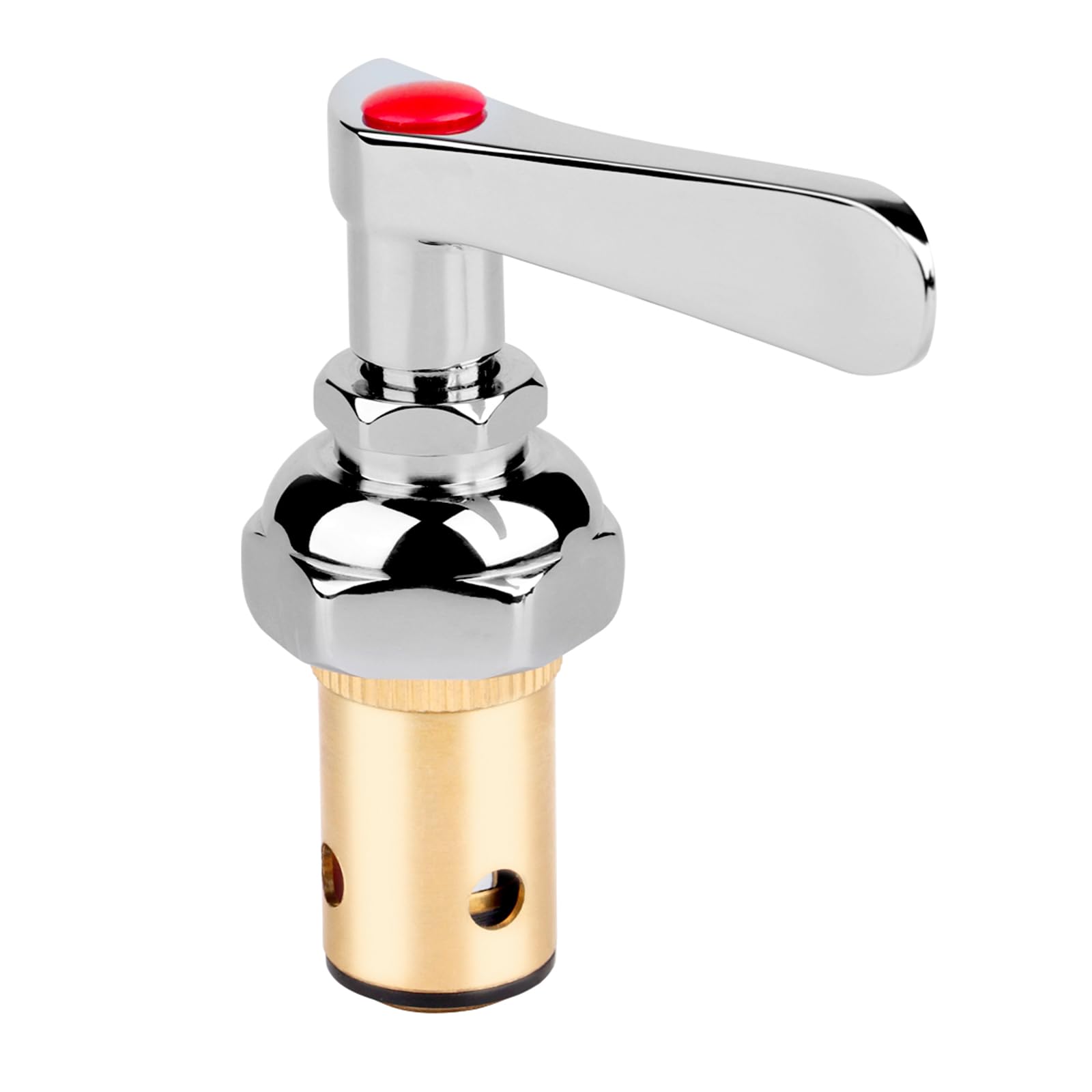 Conjunto de husillo de latón para reemplazo de válvula Eterna, válvula de repuesto de vástago de mango lateral caliente para grifo comercial de preenjuague de montaje en pared, color rojo