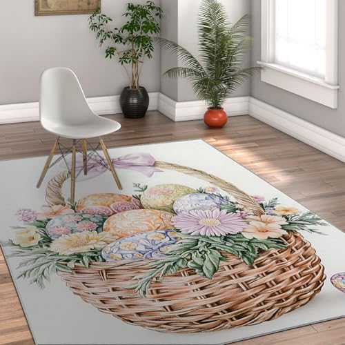 Tapis de sol antidérapant à poils bas avec fleurs - 4