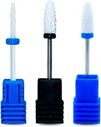 Arte Sedução Kit 3 Brocas de Cerâmica Unhas Gel Acrigel Fibra Acabamento