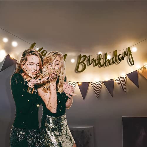 Image of Special You Happy Birthday Banner with Fairy led light for decoration and Golden Triangle Paper flags set for birthday decoration items- 3 Items