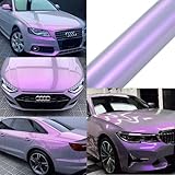 YOLOCKEY Chrome Grey to Purple Vinyl Wrap, Gloss Car Wrap Vinyl Roll Adhesive Decal Film Sheet Air Release Auto DIY Decor, Self-Adhesive Car Wrapping