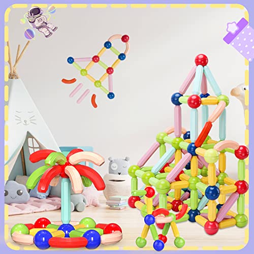 Magdiy Magnetic Blocks Kids Games Toys For 3+ Year Old Boy And Girl, Magnetic Sticks Building Toys For Kids Age 3-5 4-8, Learning Educational Preschool Stem Montessori Toys For Toddler, Birthday Gifts #TOP6