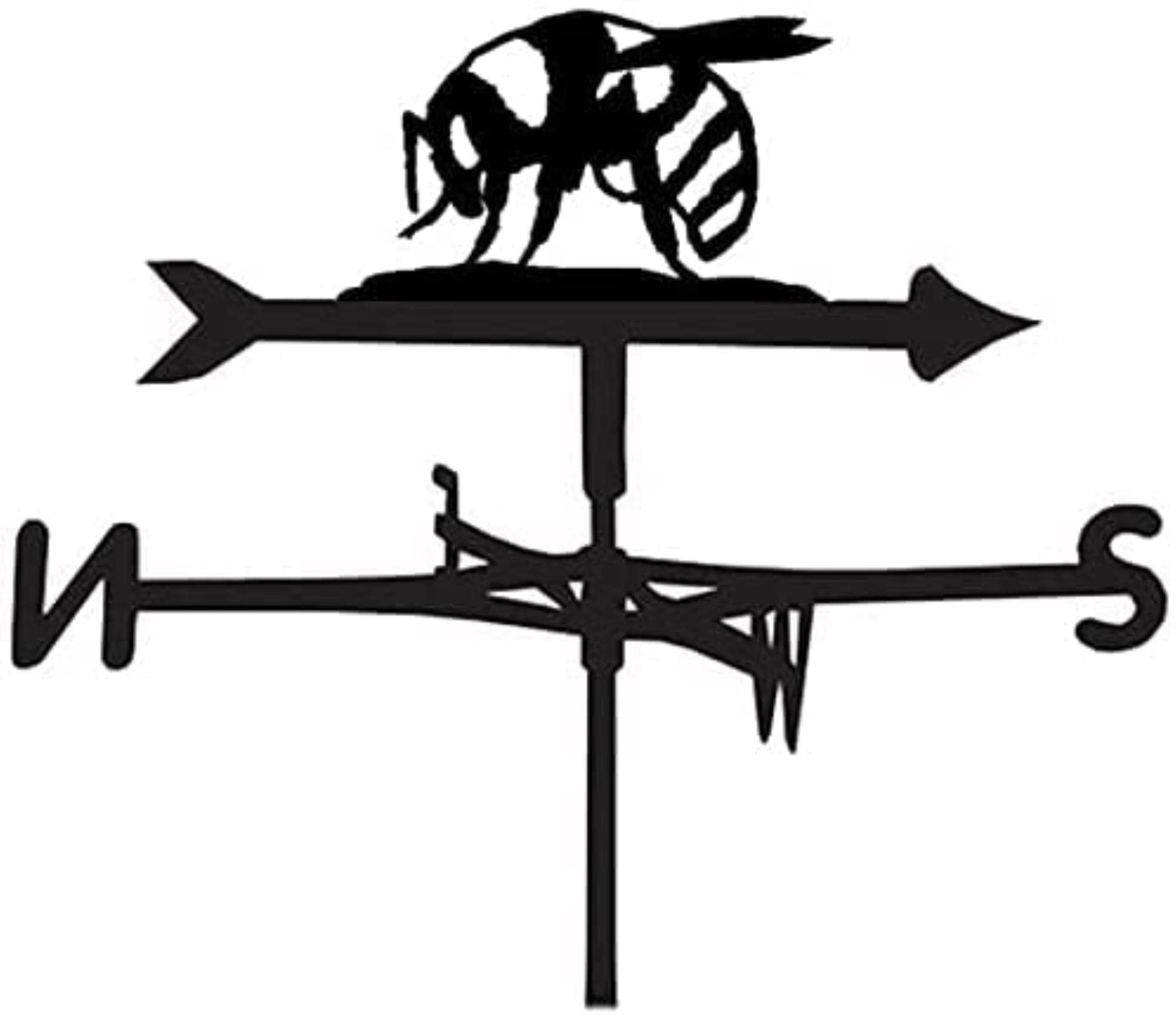 WIQUYBML wind vane Cast Iron Metal Weathervane Garden Weather Vane Outdoor Roof Mount Yard Decor Wind Weathercock Indicating Direction Professionnel Measuring Tool (Bee)