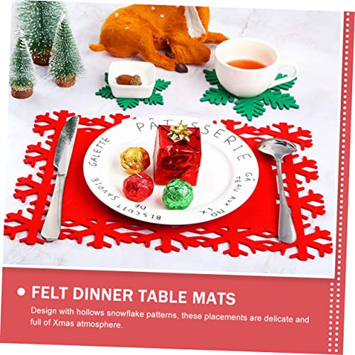 Sets de table de Noël flocon de neige Amosfun aux finitions soignées pour réveillon - 8
