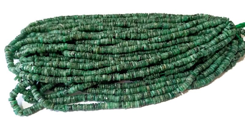 Perles brésiliennes Heishi émeraude de qualité supérieure pour bijoux artisanaux de luxe