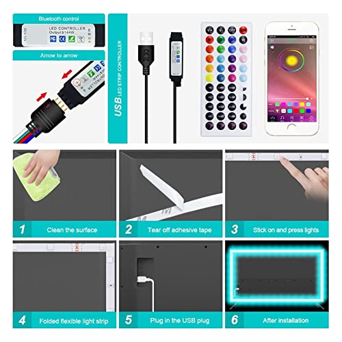Bande LED RVB 5050 Bluetooth pour rétroéclairage PC et écran de télévision - 5