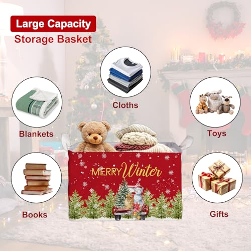 Image of Christmas Snowman Storage Basket, Snowman Storage Box for Nursery Toy and Costume, Christmas Waterproof Rectangular Fabric Box, Cute Winter Snowman Decor Storage Basket, Christmas Party Decor Gifts