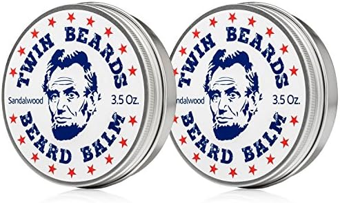 Twin Beards Beard Balm 7 oz Sandalwood Scented (Two-Pack)