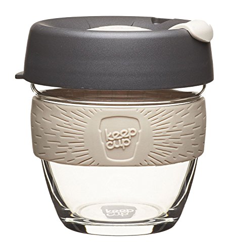 KeepCup 8oz Reusable Coffee Cup. Toughened Glass Cup & Non-Slip Silicone Band. 8 oz/Small, Chai