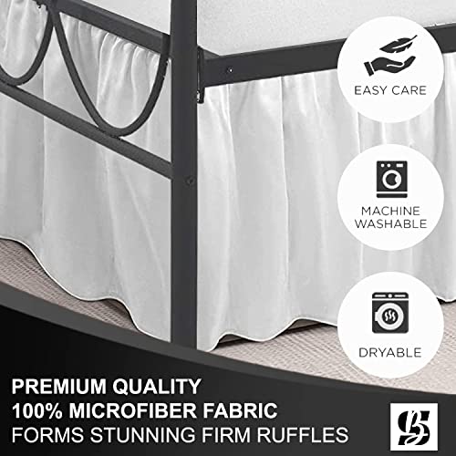 SKY-BEDDINGS-Bed-Skirt-King-Size-Ruffled-Bed-Skirt-with-Split-Corners-King-16-Inch-Drop-Dust-Ruffle-Bed-Skirt-with-Platform-Three-Sided-Coverage-100-Microfiber-Bed-Skirt-White SKY BEDDINGS Bed Skirt King Size Ruffled Bed Skirt with Split Corners King 16 Inch Drop Dust Ruffle Bed Skirt with Platform Three Sided Coverage 100 Microfiber Bed Skirt White
