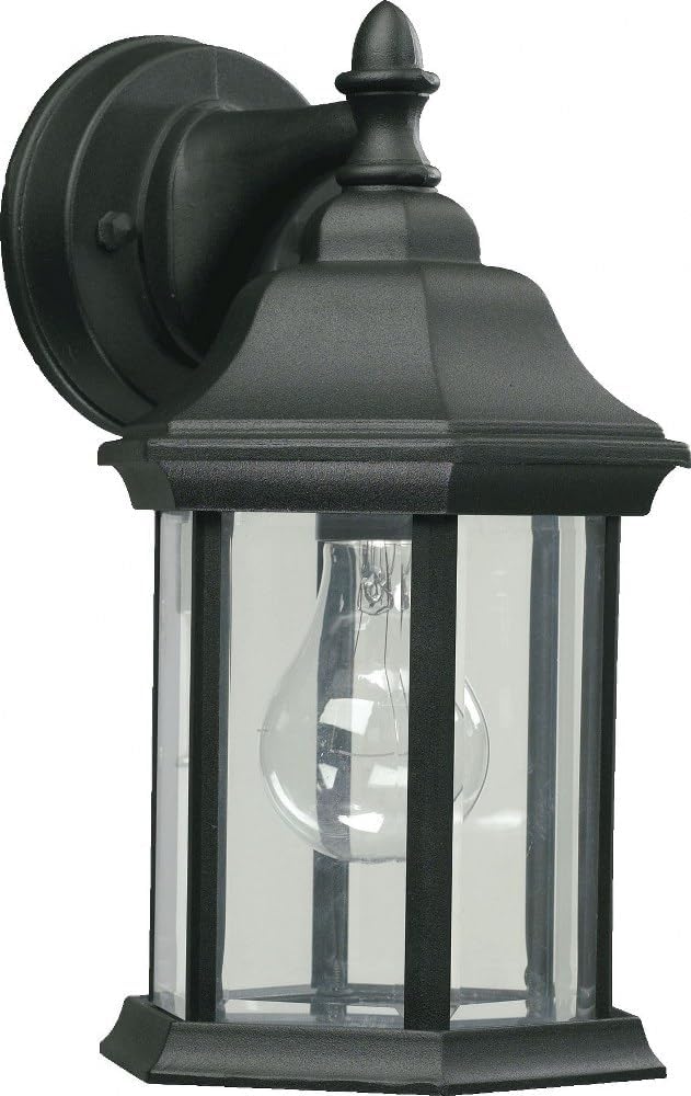 Quorum 787-15 Traditional One Light Wall Mount from Outdoor Black Collection in Black Finish,