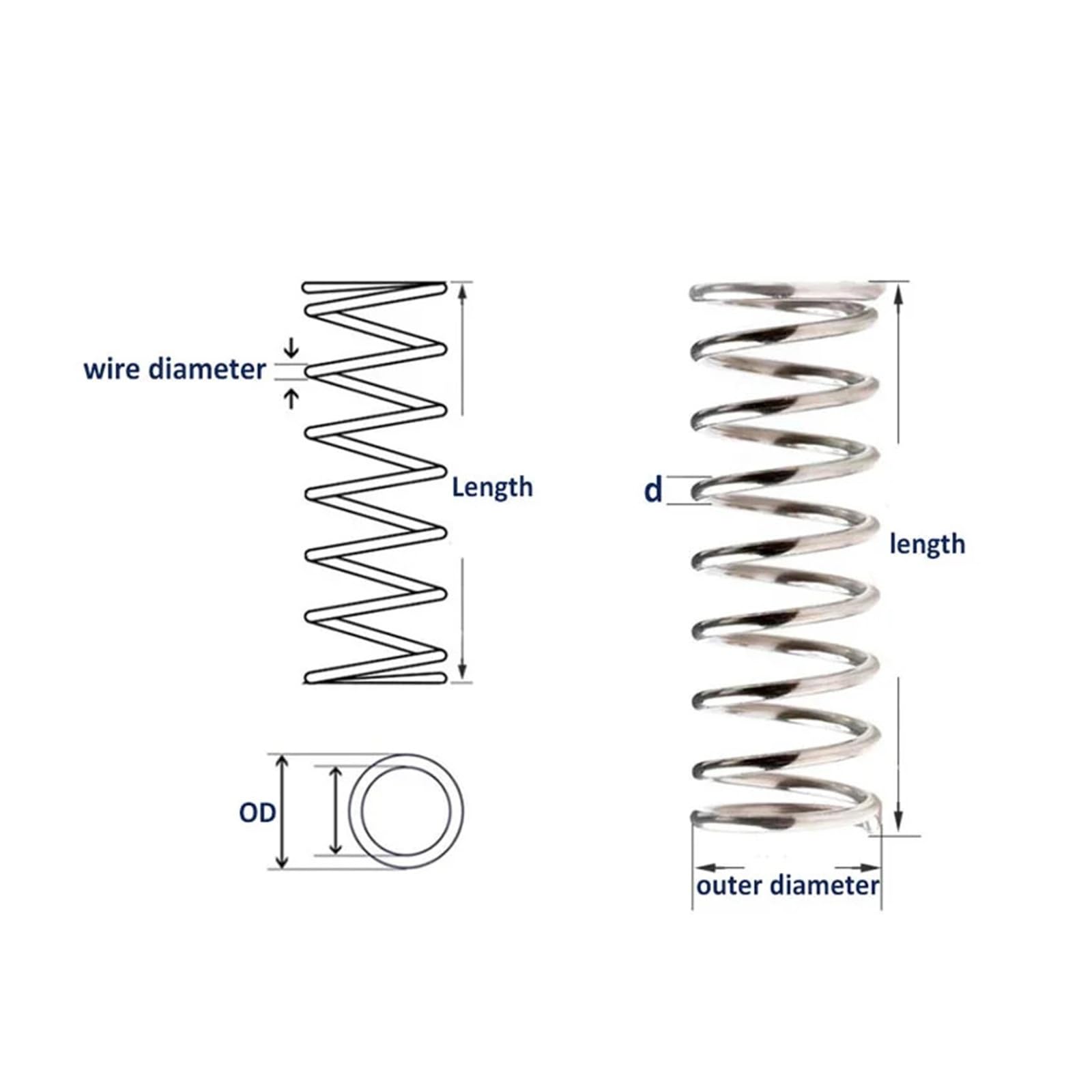 NITVIA 10 Pezzi Di Diametro Del Filo Di Acciaio For Molle Di Compressione A Molla Piccola.0,4 Mm Lunghezza 5-50 Mm (Color : 9mm, Size : 25mm - Foto 4