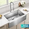 Kraus KHF200-33 Standart PRO Stainless Steel Sink 33 inch Farmhouse Apron Single Bowl 16 gauge