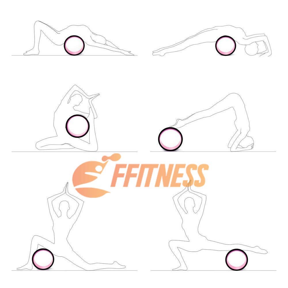 Ruota per Yoga | Cerchio Anello per attività Fitness, Pilates, Palestra, Body Training, Stretching | Circle Wheel Rullo in plastica ABS e TPE antibatterico