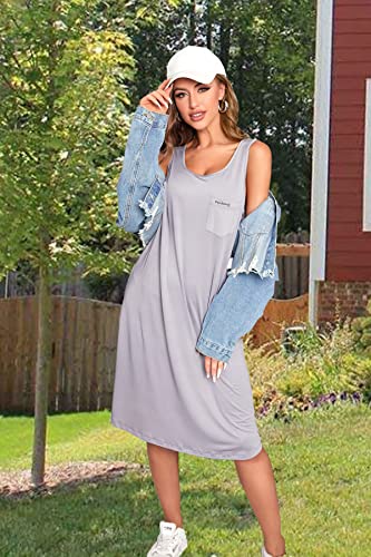 Image of ft FENTENG 3-Pack Nightgowns for Women Tank Sleepwear Soft Sleep Dress Comfy Sleeveless Sleepshirt Ladies Nightdress