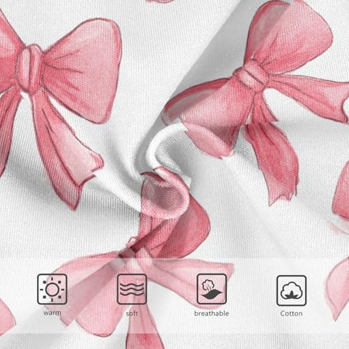 Wusikd Watercolor Pink Bows Ribbons Girls' Underwear Cotton Girls Briefs Soft Toddler Underwear 2T3