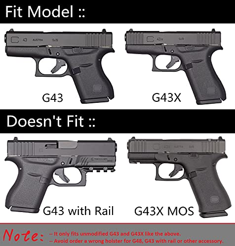 Cytac Owb Holster For Glock 43 43X - Index Finger Released | Adjustable Cant | Autolock | Outside Waistband Carry | Lightweight -Right Handed #TOP1