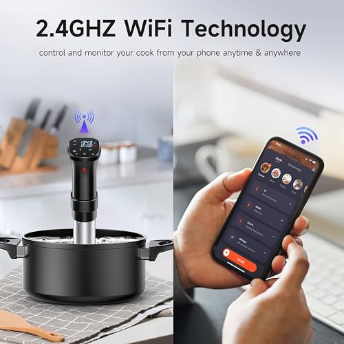 image for chefess WIFI Sous Vide Machine, 1100 Watts Sous-Vide Cooker Immersion 