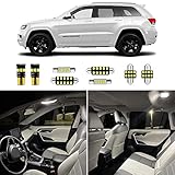 15pcs Grand Cherokee Interior LED Lights Replacement for 2011 2012 2013 2014 2015 2016 2017 2018 2019 2020 Jeep Grand Cherokee 6000K Super Bright White interior LED bulbs package + Installation Tool