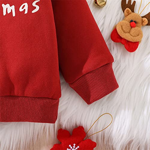 Moletom infantil infantil bebê menino menina moletom Natal letras impressas roupas pulôver gola redo