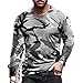 T-Shirts Hommes Col Rond Camouflage Imprimés Shirt Hommes Slim Fit Mode Base Manches Longues Shirt Hommes Entraînement Camping Militaire Sport T-Shirt Hommes D-018 M