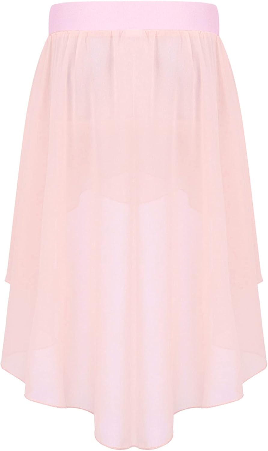 Jhaoyu Girls Ballet Dance Chiffon Irregular Skirt Flared Pleated Skater Skirts Elastic Waist Ballerina Skirt Dancewear