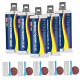 Mit Metall gefüllte Epoxidharze, 5er-Set Metallreparaturkleber, hochtemperaturbeständiger und wasserfester starker Gießereikleber, 100 ml Allzweck-Reparaturset für Gussteile
