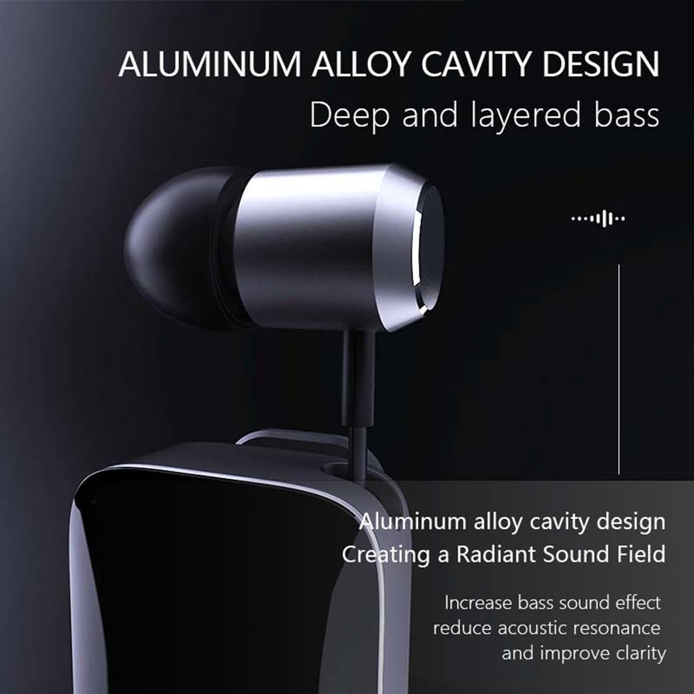 Osmond LED Power Display Digitale Cuffie Fili Bluetooth Clip Collare Retrattile Singolo Auricolare retrattile con Filo Facile Installare
