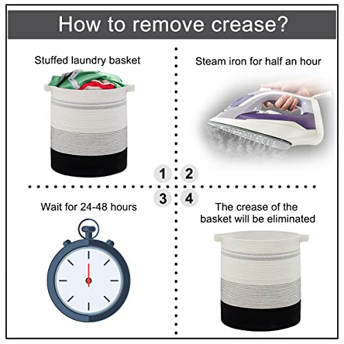 Oiahomy 80L Laundry Hamper,Storage Basket With Handles,Decorative Basket For Living Room,Woven Storage Basket For Toys Bin,Pillows, Blankets,Clothes-20X18In-Gradient Dark #TOP5