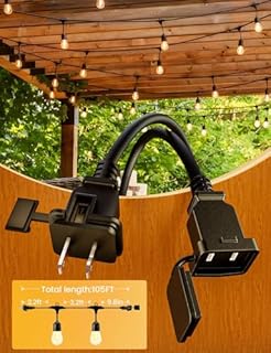 Svater Outdoor String Lights Led 105FT, Commercial Grade Patio Light with 1W Dimmable S14 Shatterproof Bulbs, ETL Listed Heavy-Duty Outside Waterproof Cafe Bistro Market Lighting Warm White